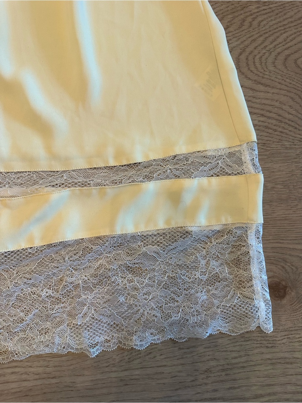 Little Moon Butter Yellow Lace-Trim Slip dress - Picture 6 of 11
